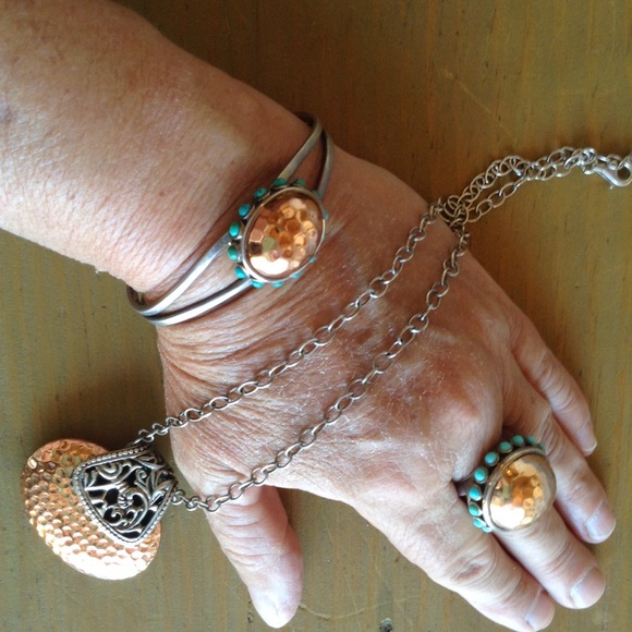 BARSE 925 Silver, Turquoise & Copper Bracelet💠 - Picture 5 of 5